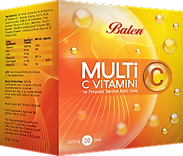 Balen Multi-C C Vitamini ve Propolis 3000 Mg 30 Şase