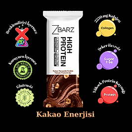 ZBARZ Kakaolu Fındıklı Yüksek Proteinli Bar 35 gr 12 li