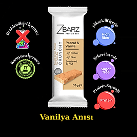 ZBARZ Crunchy Susamlı Vanilya Aromalı Yer Fıstıklı Proteinli Bar 12 li