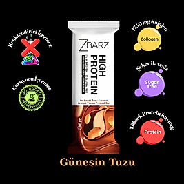 ZBARZ Yer Fıstıklı Tuzlu Karamel Aromalı Yüksek Protein Bar 12 li