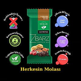ZBARZ Yer Fıstıklı Turna Yemişli Vegan Proteinli Meyve Barı 35 ge