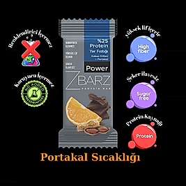 ZBARZ Power Portakal Kakao Yer Fıstıklı Protein Bar 35 ge