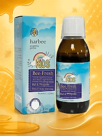 Harbee Bee-Fresh Kids Çocuklar İçin Propolisli  - Bal, Kara Mürver, C Vitamini & Çinko Şurup 150 ml