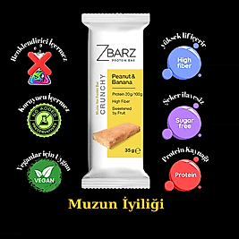ZBARZ Crunchy Muzlu Yer Fıstıklı Proteinli Bar 35 ge