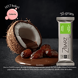 ZBARZ Hindistan Cevizli Kakaolu Protein Bar 12 li ( Protein Coconut & Cacao )
